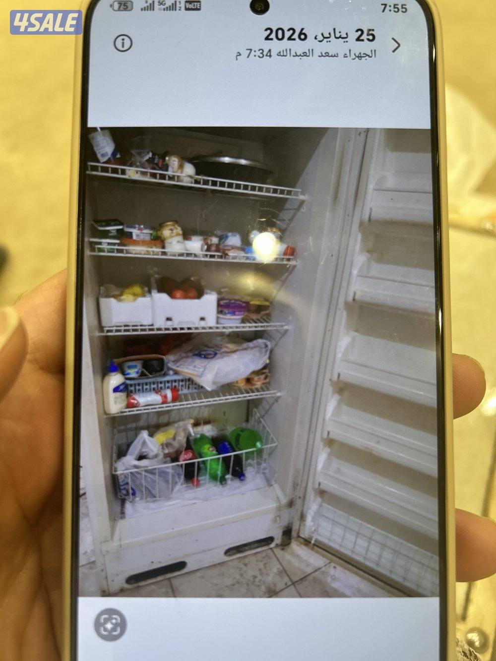 للبيع ثلاجه باب واحد تبريد فقط للحادين فقط تواصل1