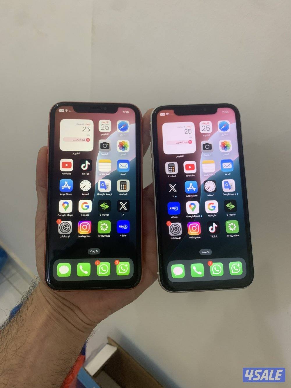 للبيع آيفون XR سعة 128 و 64 جيجا ابيض وبرتقالي توصيل 24 ساعة1