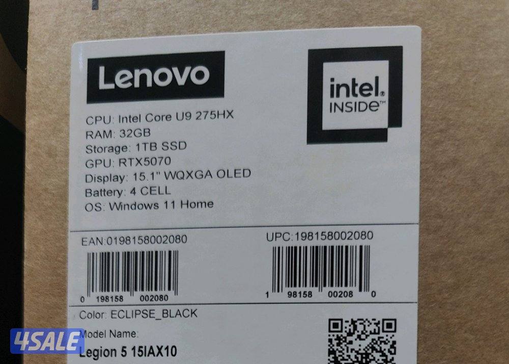 Legion 5, 15.1" OLED 165Hz, Intel Ultra 9 275HX, RTX 50701