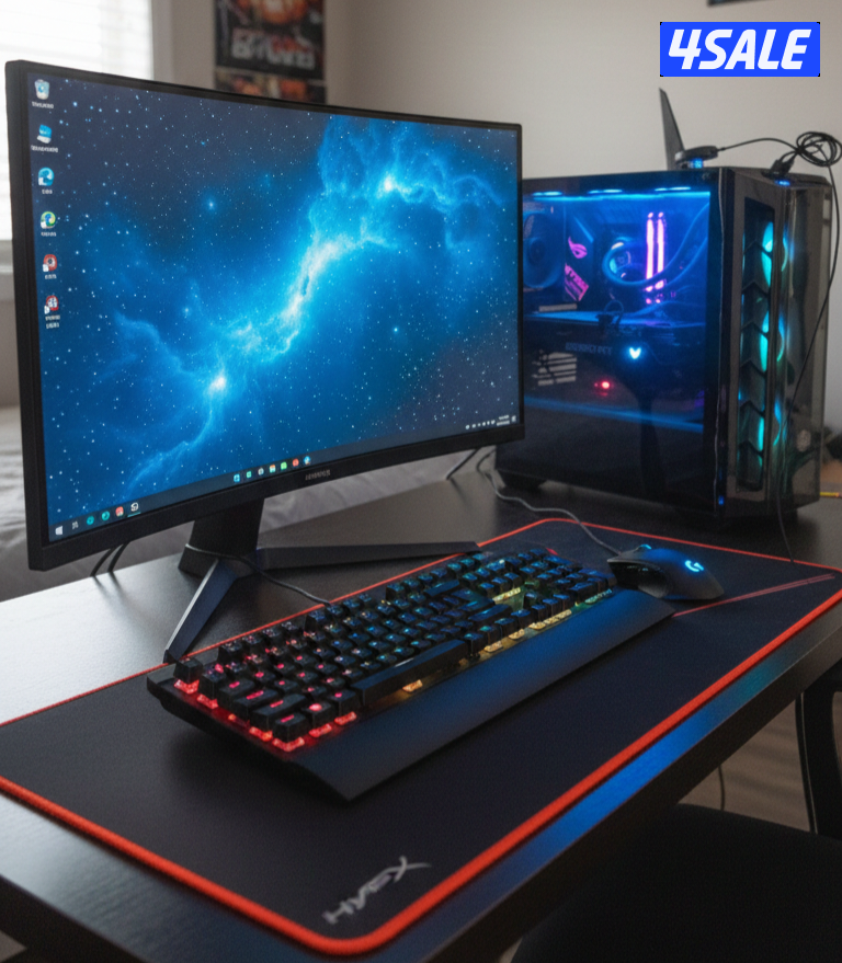 للبيع كمبيوتر قيمنق مع شاشة سامسونج 32 سيت اب كامل0