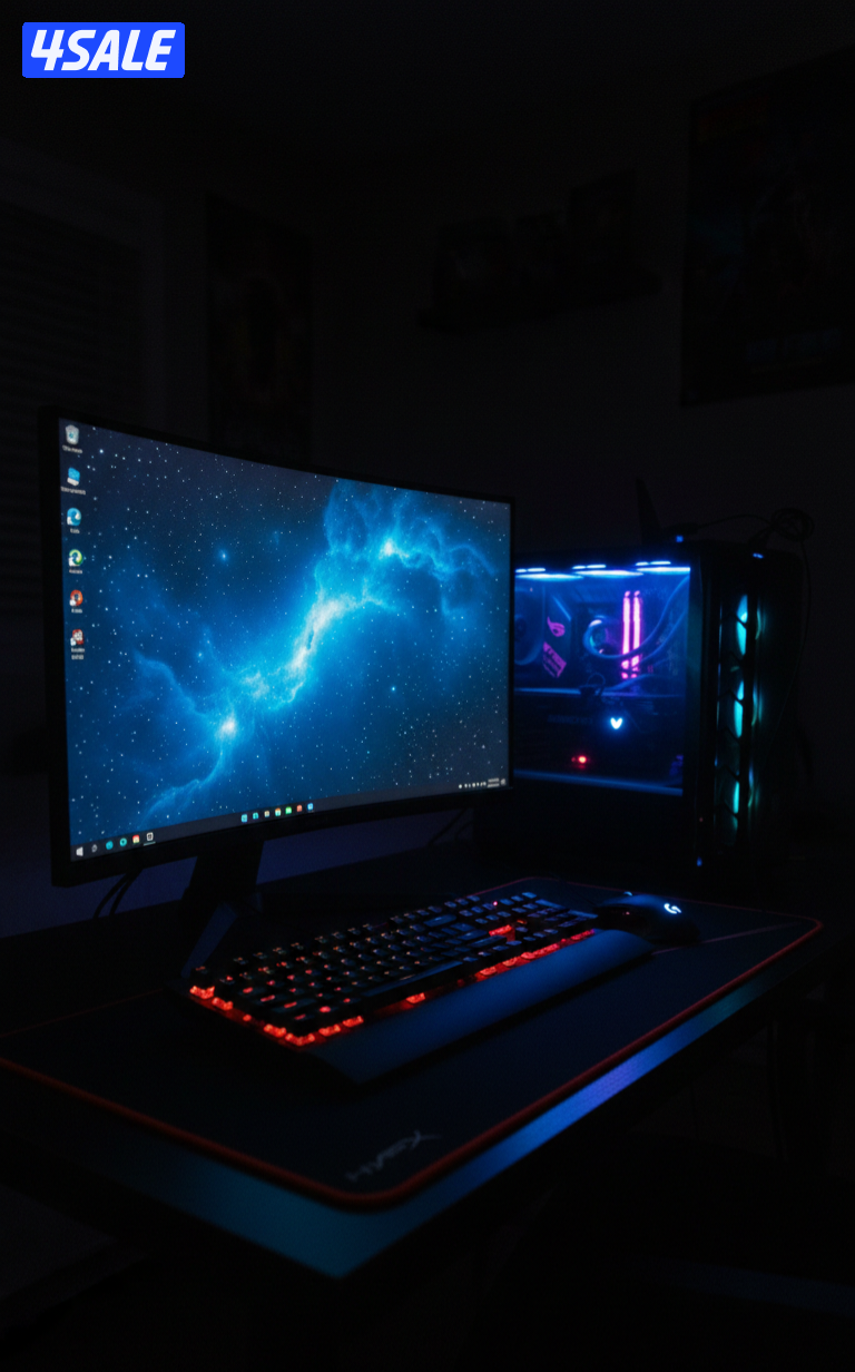 للبيع كمبيوتر قيمنق مع شاشة سامسونج 32 سيت اب كامل1