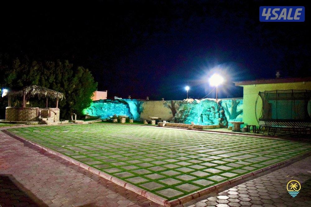 للايجار اليومي استراحة VIP في الهجن صالة العاب وجلسات خارجية وشلالات2