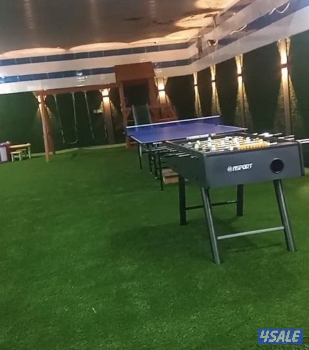 للايجار اليومي استراحة VIP في الهجن صالة العاب وجلسات خارجية وشلالات10