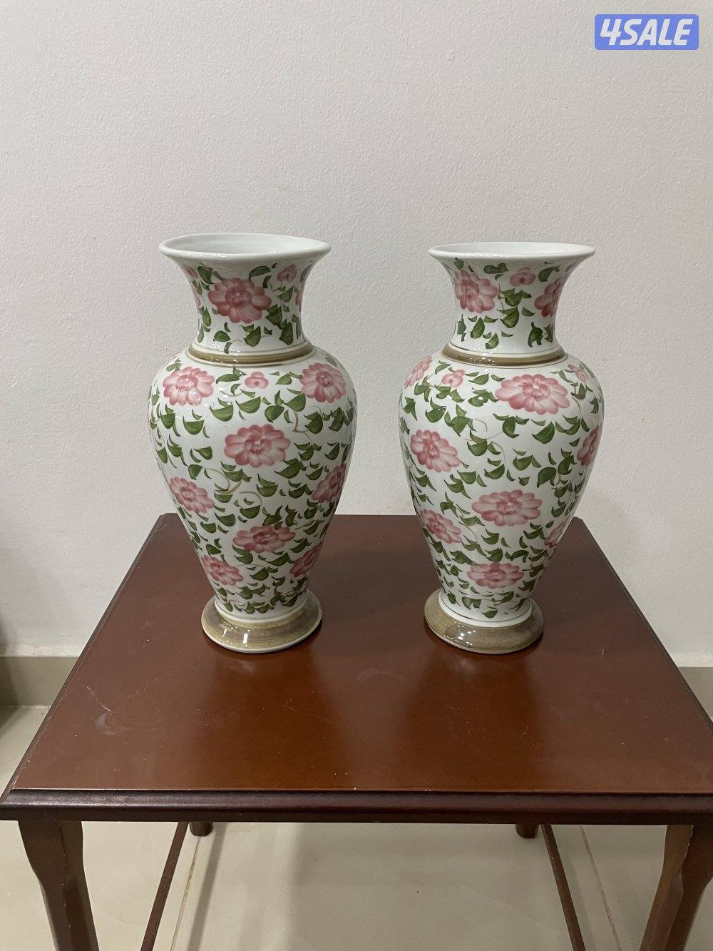 للبيع 6 قطع مزهريات سيراميك بنقوش زهور1