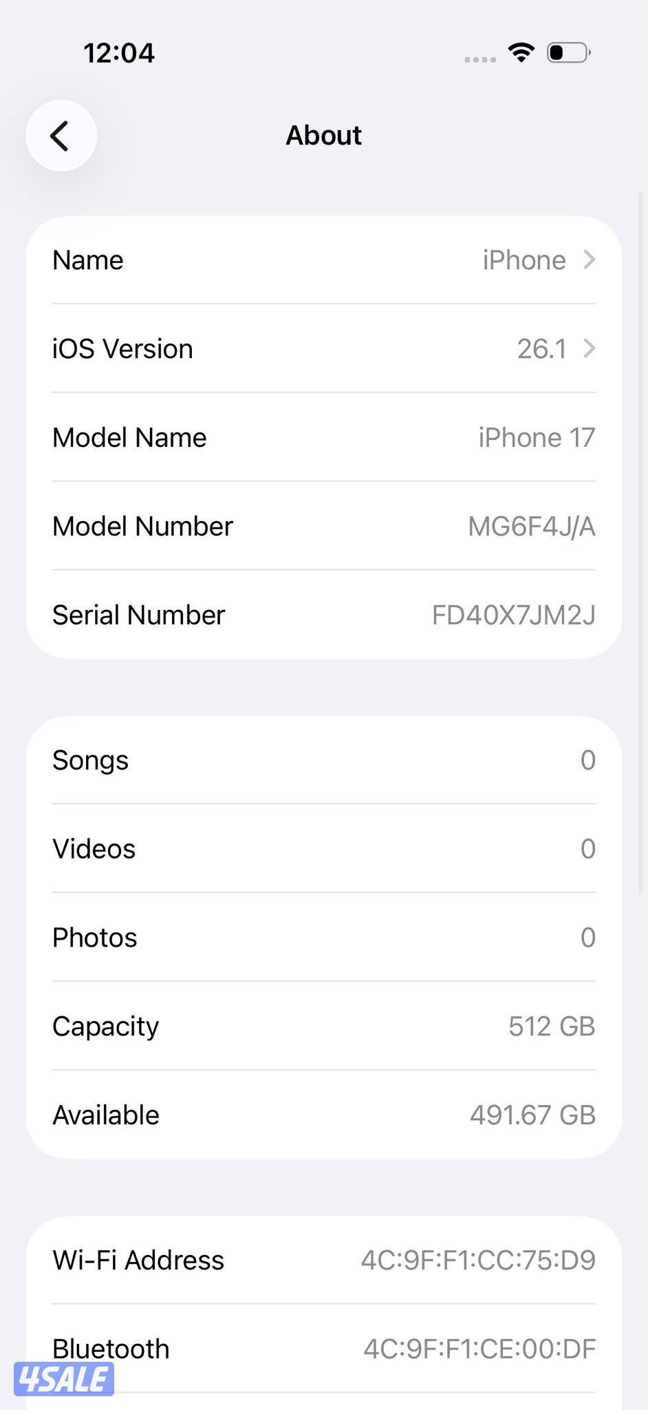 ايفون 17 512 جيجا أزرق بطارية 100% مستعمل كالجديد iPhone 17 Mist Blue2