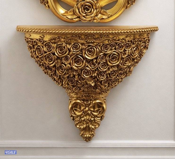 مرآة باروكية فاخرة مع رف كونسول مزخرف1