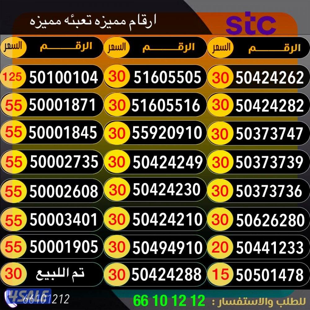 ارقام مميزه تعبئه1