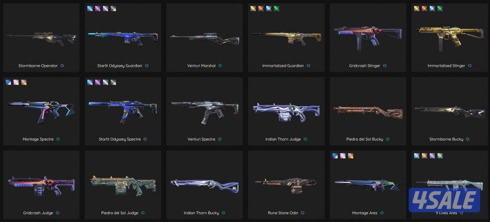 valorant account with bunch of skins almost all agents3