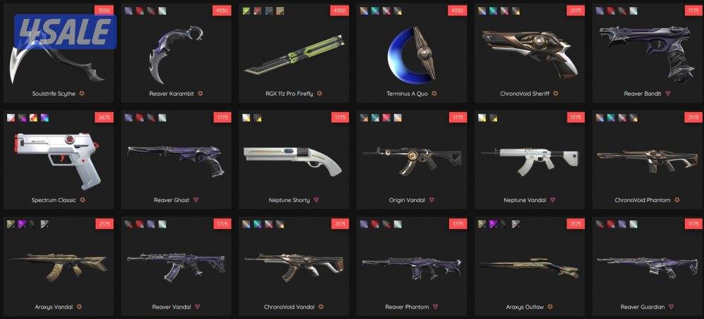 valorant account with bunch of skins almost all agents2