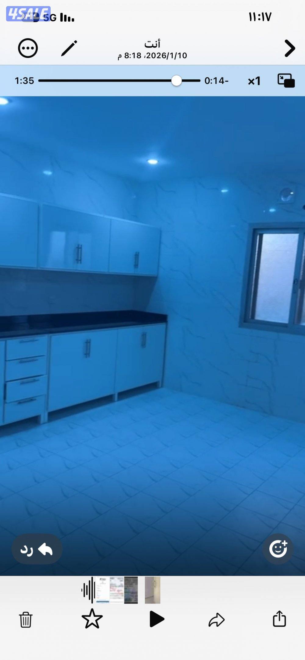 دور من ٤غرف وصاله ٣حمامات ومطبخ كبير جدا وغرفه خ مع حمامها موقف ٢سياره0