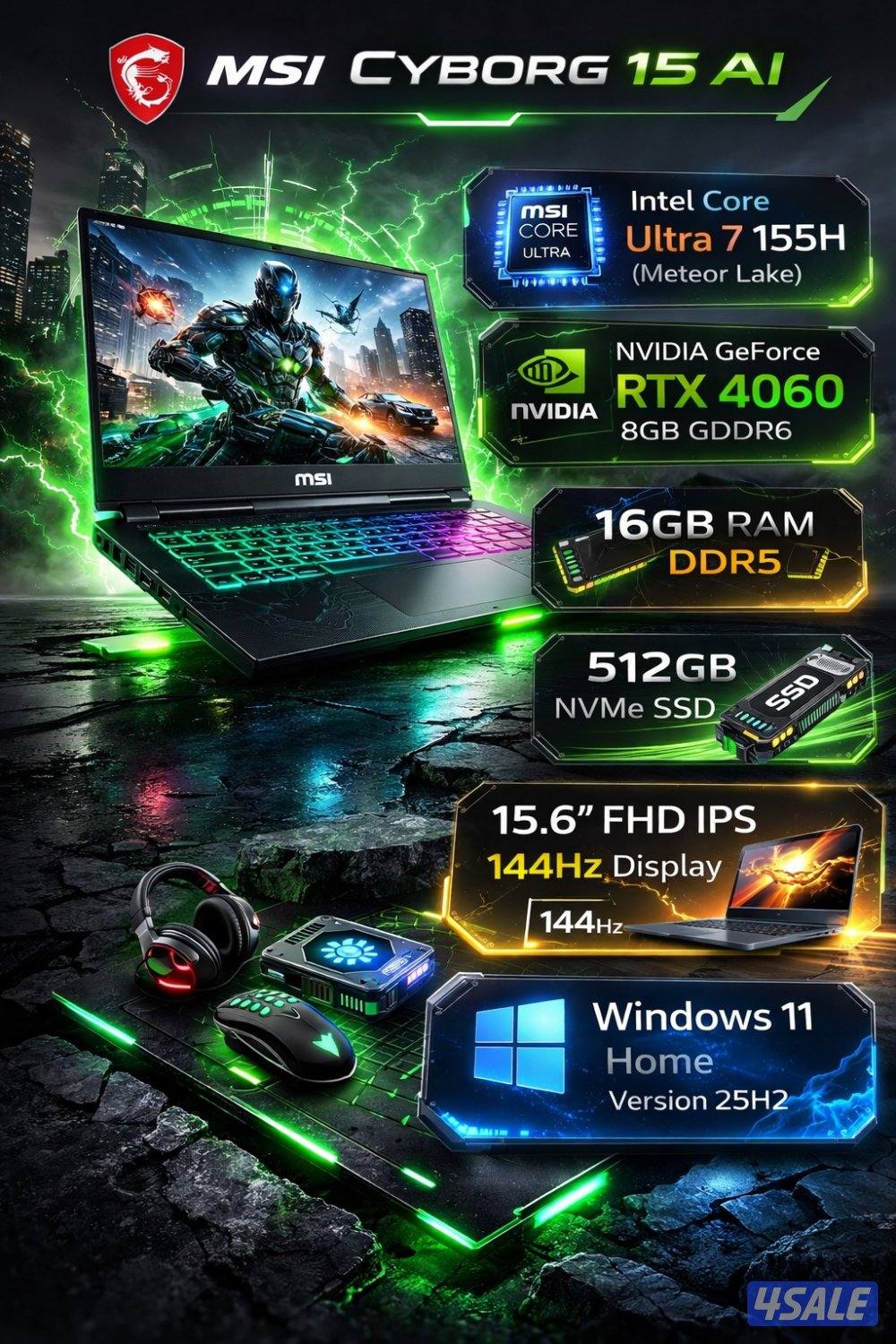 MSI CYBORG 15 AI – PERFORMANCE EDITION0