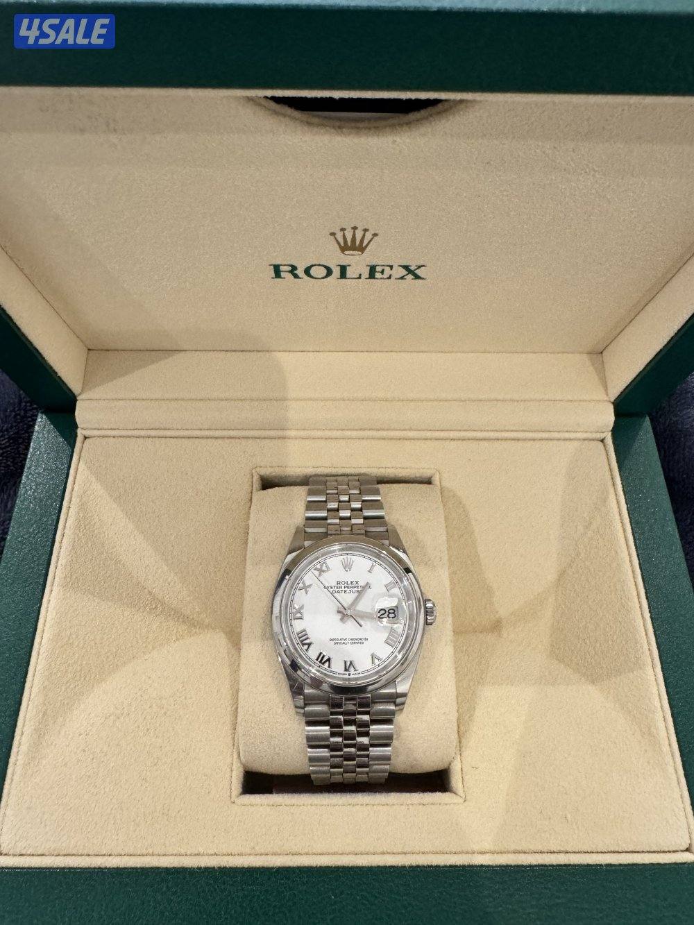 Rolex Date just 36 Whita Mina, Romanian numbers. Full Set 20240