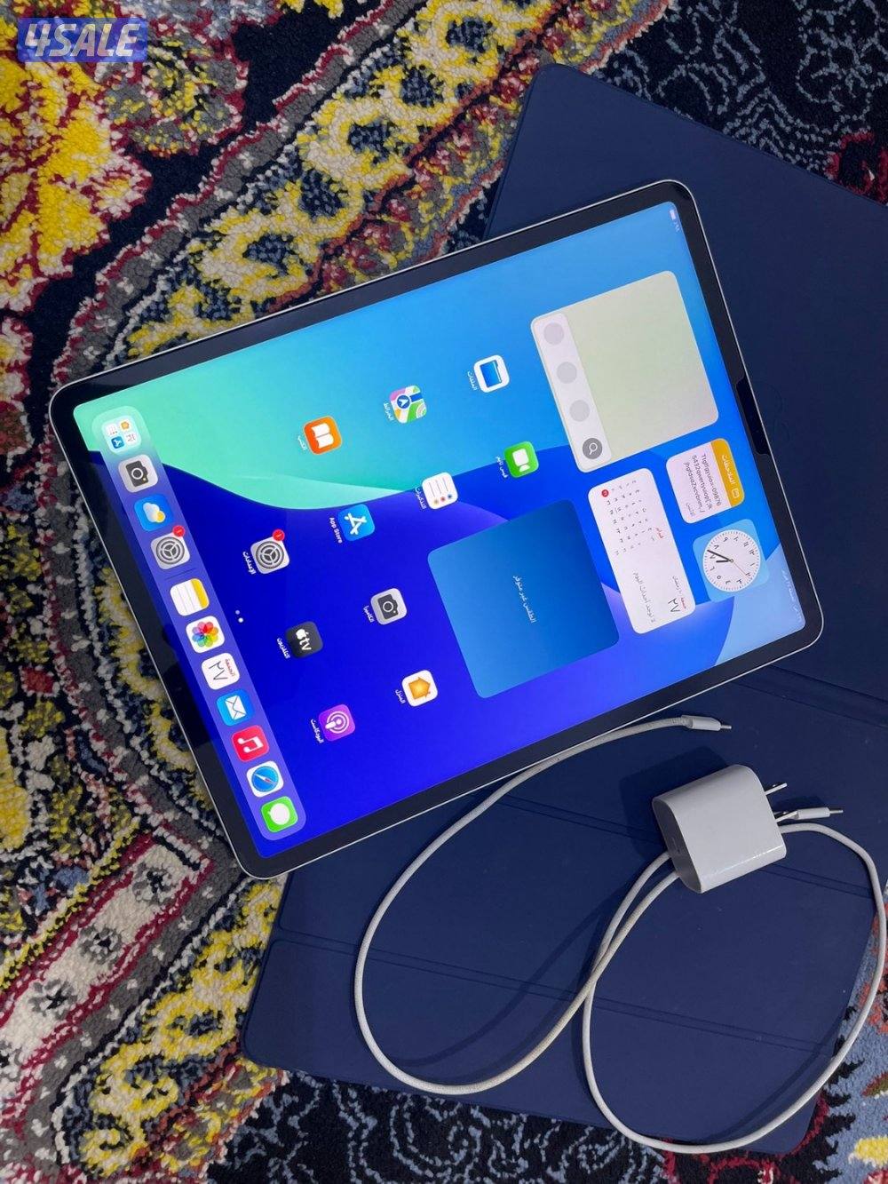 ايباد برو M2 الجيل السادس 12.9 انش 512 غيغا بطاريه 89 نظيف حيل مع شاحن8