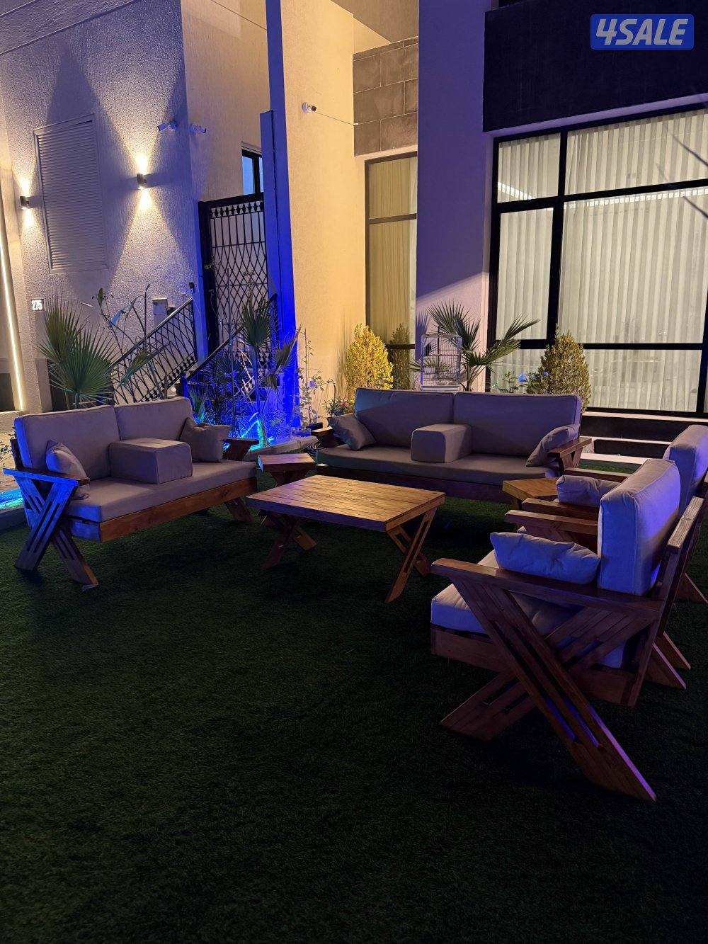 كراسي جلسات حديد وخشب2