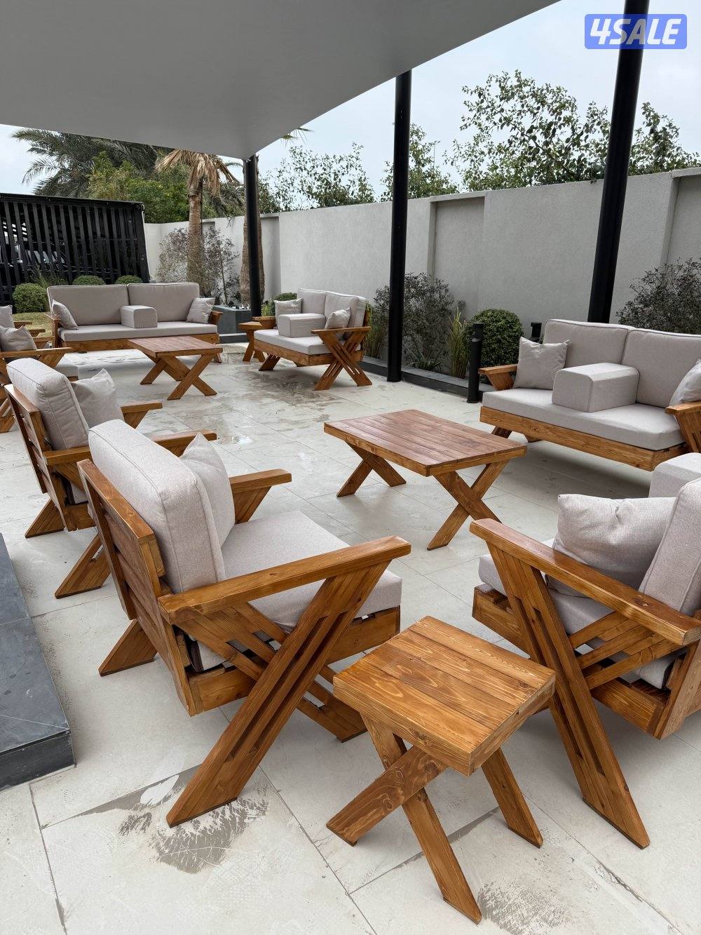 كراسي جلسات حديد وخشب3