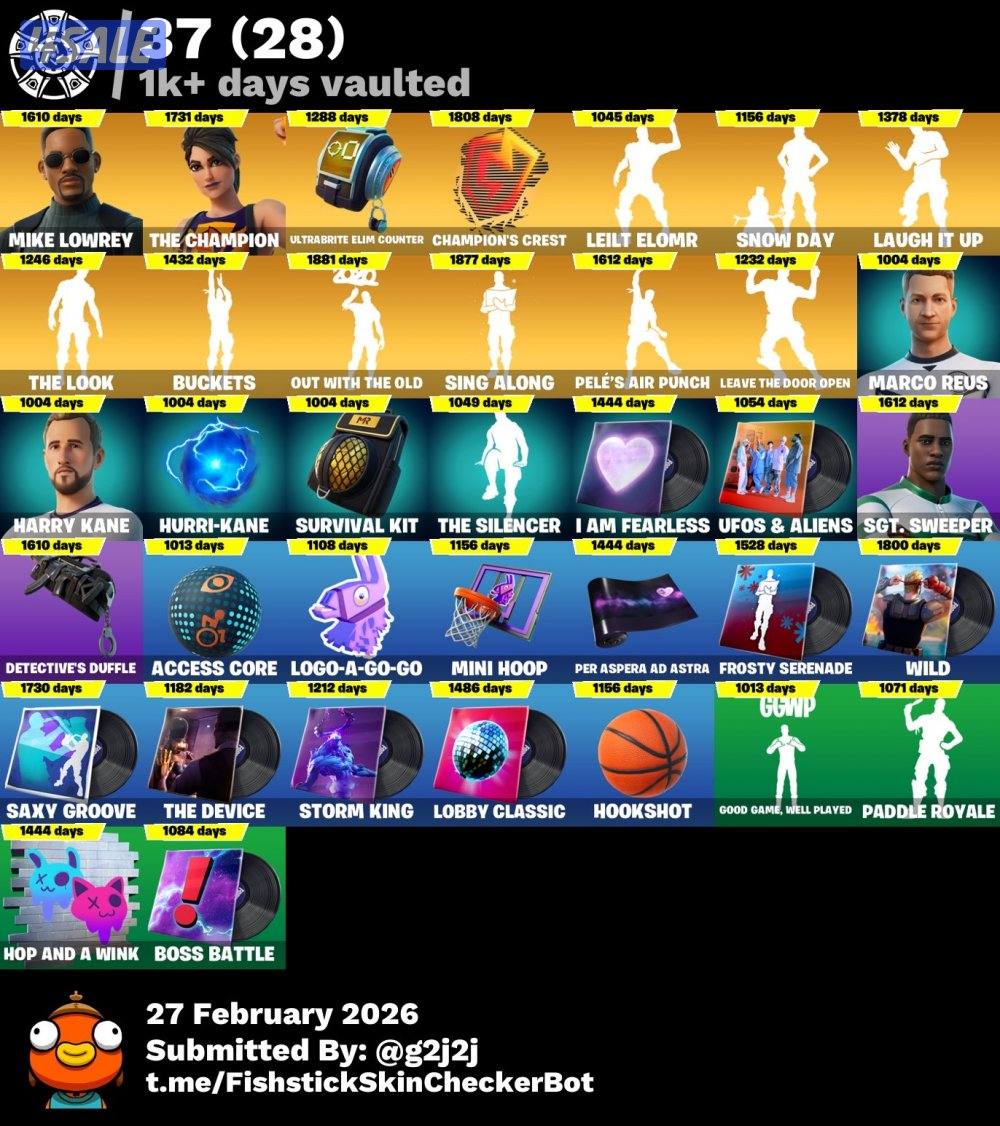 حساب فورت نايت نادر وحفل الملكي9