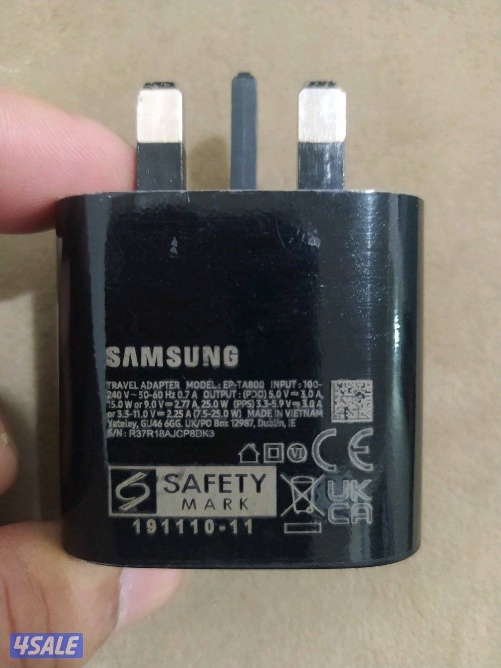 شاحن سامسونج 25وات فتنامي تايب سي سوبر جارج اصلي جديد بالغلاف0