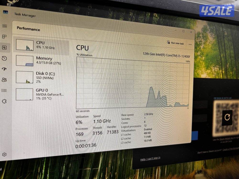 جيمنج بي سي كور اي 5-جيل 12 + 3060 كرت شاشة0