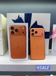 ايفون 17 برو ماكس سلفر وبرتقالي بطاريه 100 بكرتونه كسر زيرو3