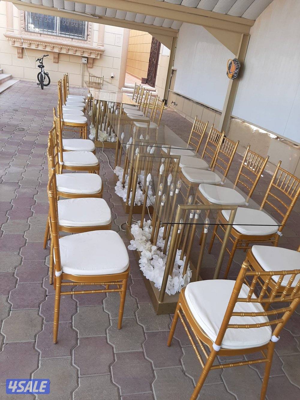 تأجير طاولات وكراسي وزينه وخدمات ضيافة وجميع مستلزمات الأفراح1