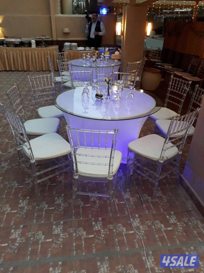 تأجير طاولات وكراسي وزينه وخدمات ضيافة وجميع مستلزمات الأفراح5
