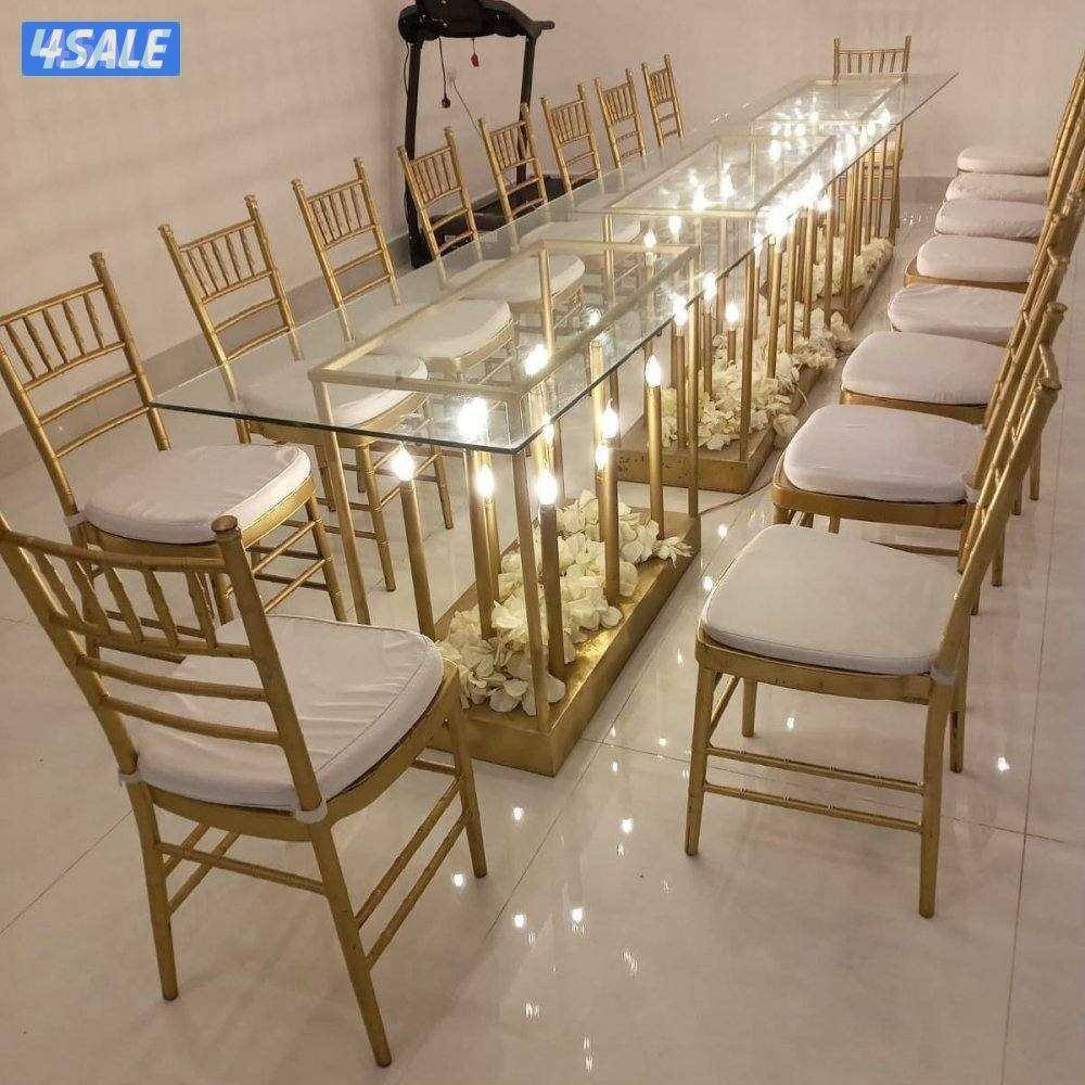 تأجير طاولات وكراسي وزينه وخدمات ضيافة وجميع مستلزمات الأفراح13