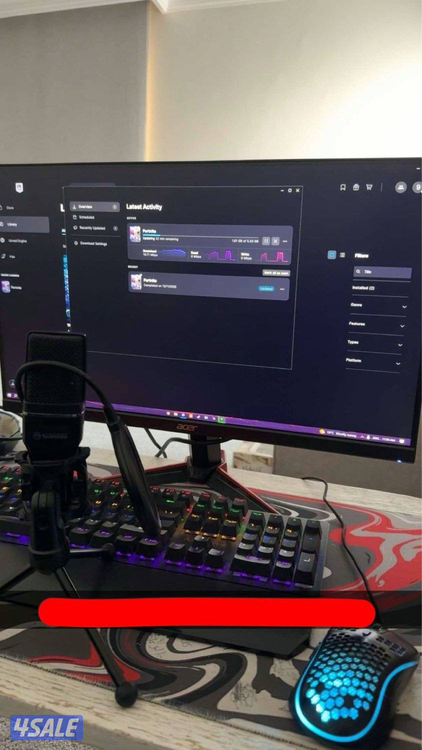 للبيع بي سي بحاله جيده مع شاشه جديده2