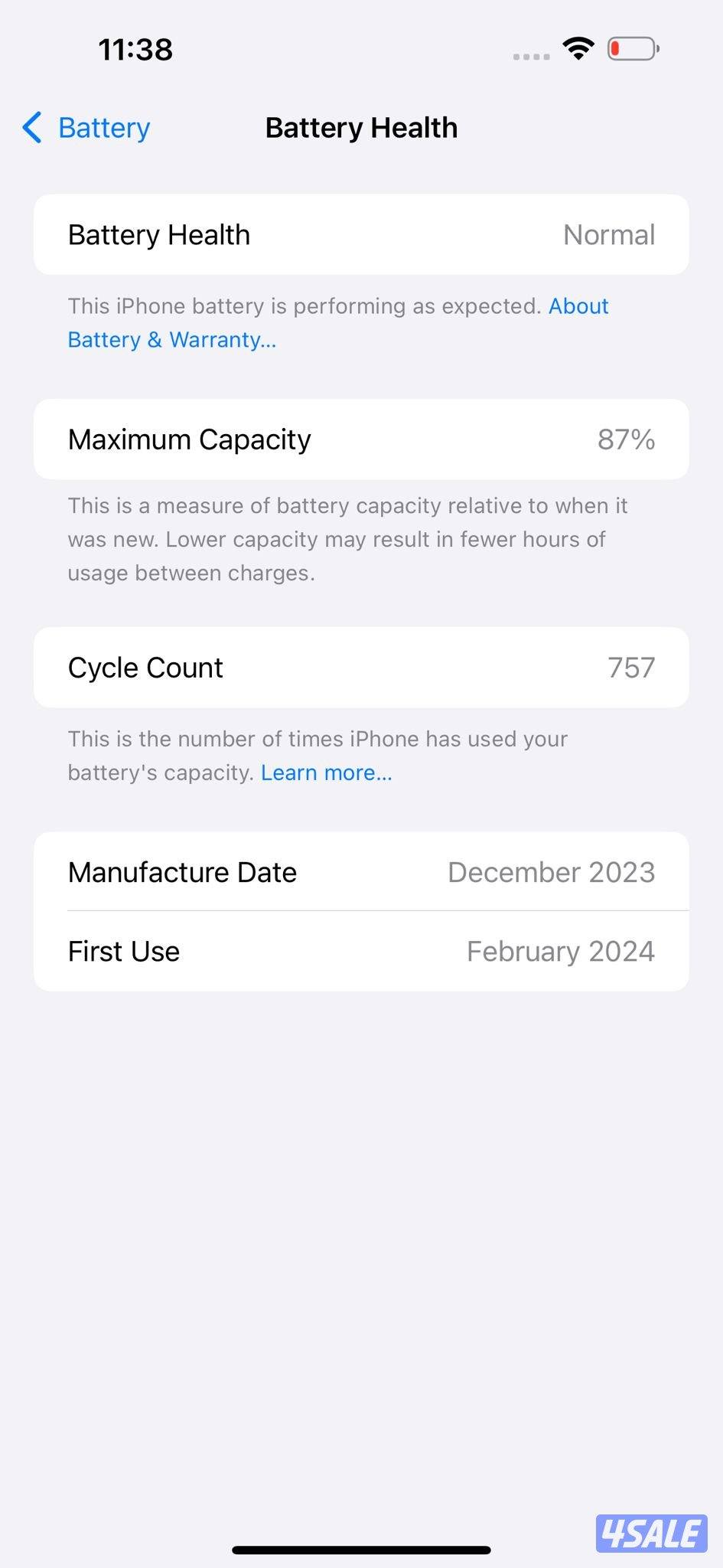 ايفون 15 برو ماكس – 512 جيجا – تيتانيوم طبيعي بطارية 87% مستعمل كالجدي10