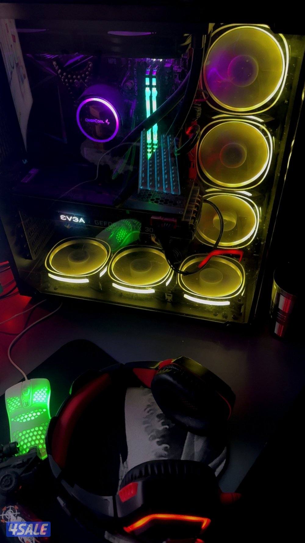 Pc بي سي كرت 3070 ti ، معالج i7-9700k ، ١٦ رام ، مساحة ون تيرا ونص ،1