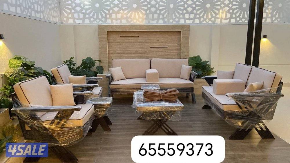 كراسي حديد اطقم خشب سعودية ♦️🇰🇼15