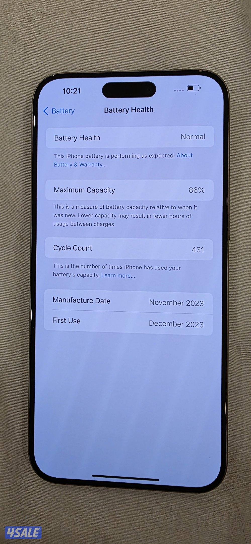 iphone 15 pro max 256 battery 866