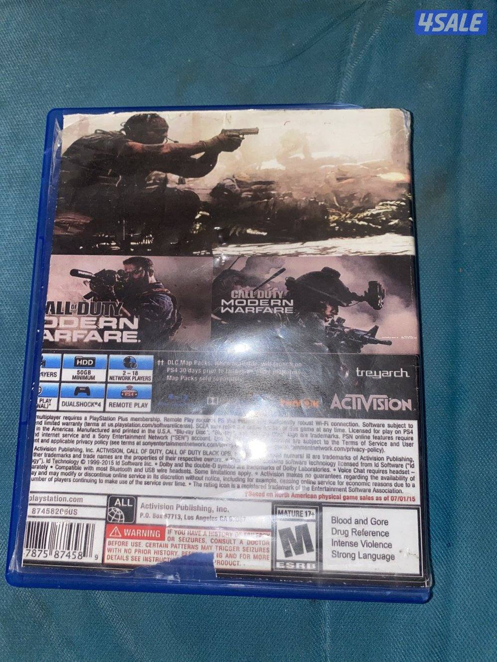 للبيع call of duty modern warfare 1على السوني ٤ حاله جيده1