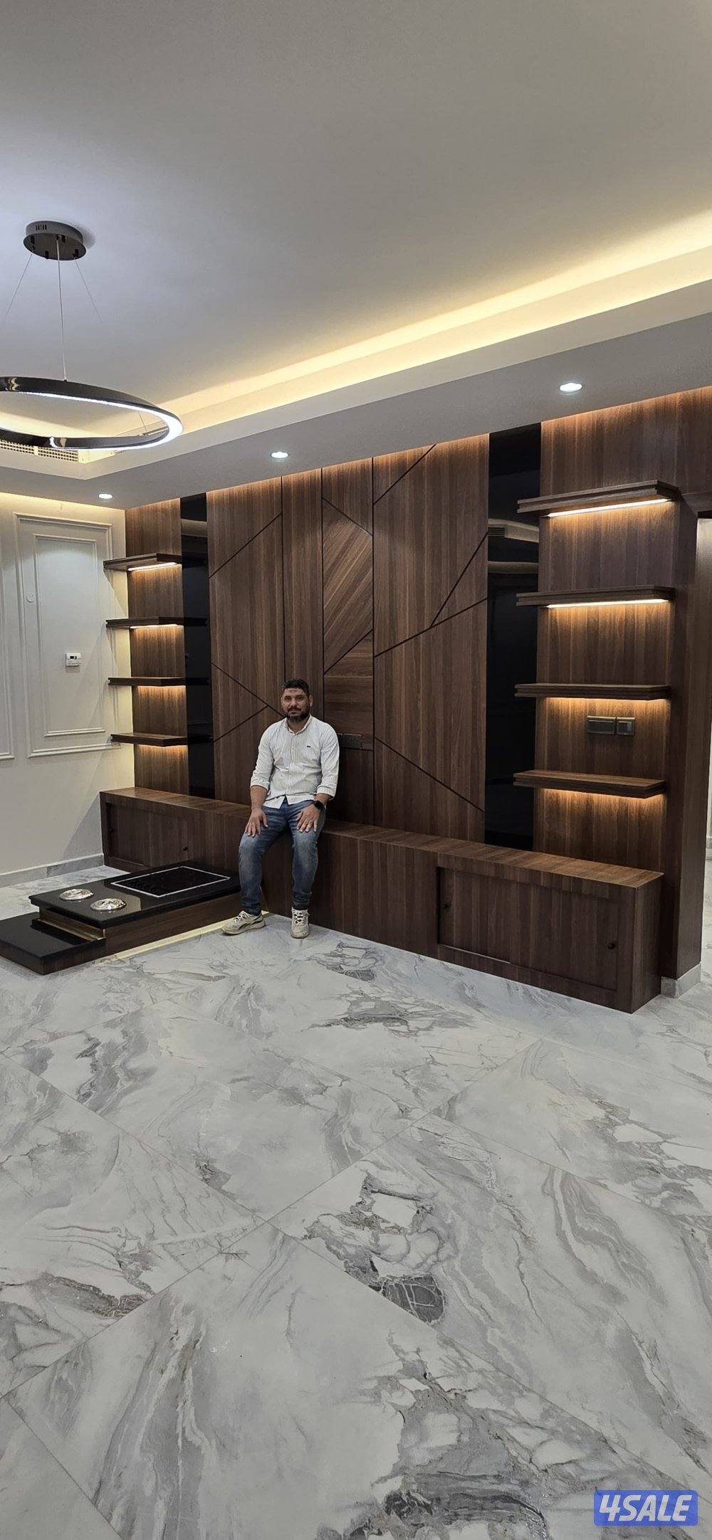 ديكورات تلفزيون بالإضاءة خشب ملامين0