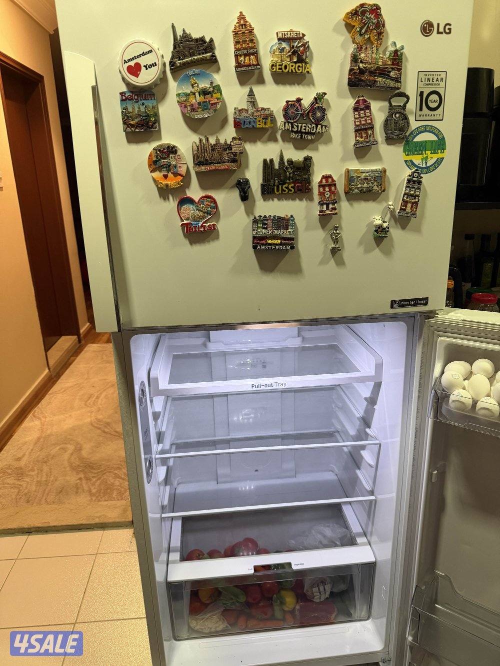 للبيع ثلاجه LG ١٩ قدم بحاله ممتازه لون ابيض1