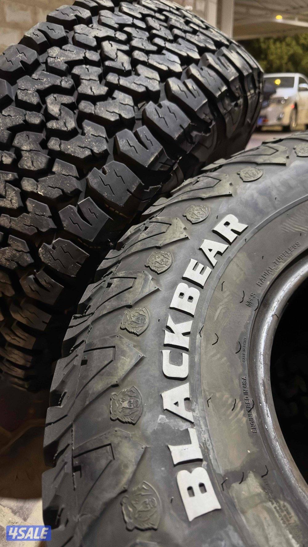 للبيع 4 تواير بلاك بير 33/12.5/رنق15 حجري مخزنه مكان ممتاز انظاف جداً1