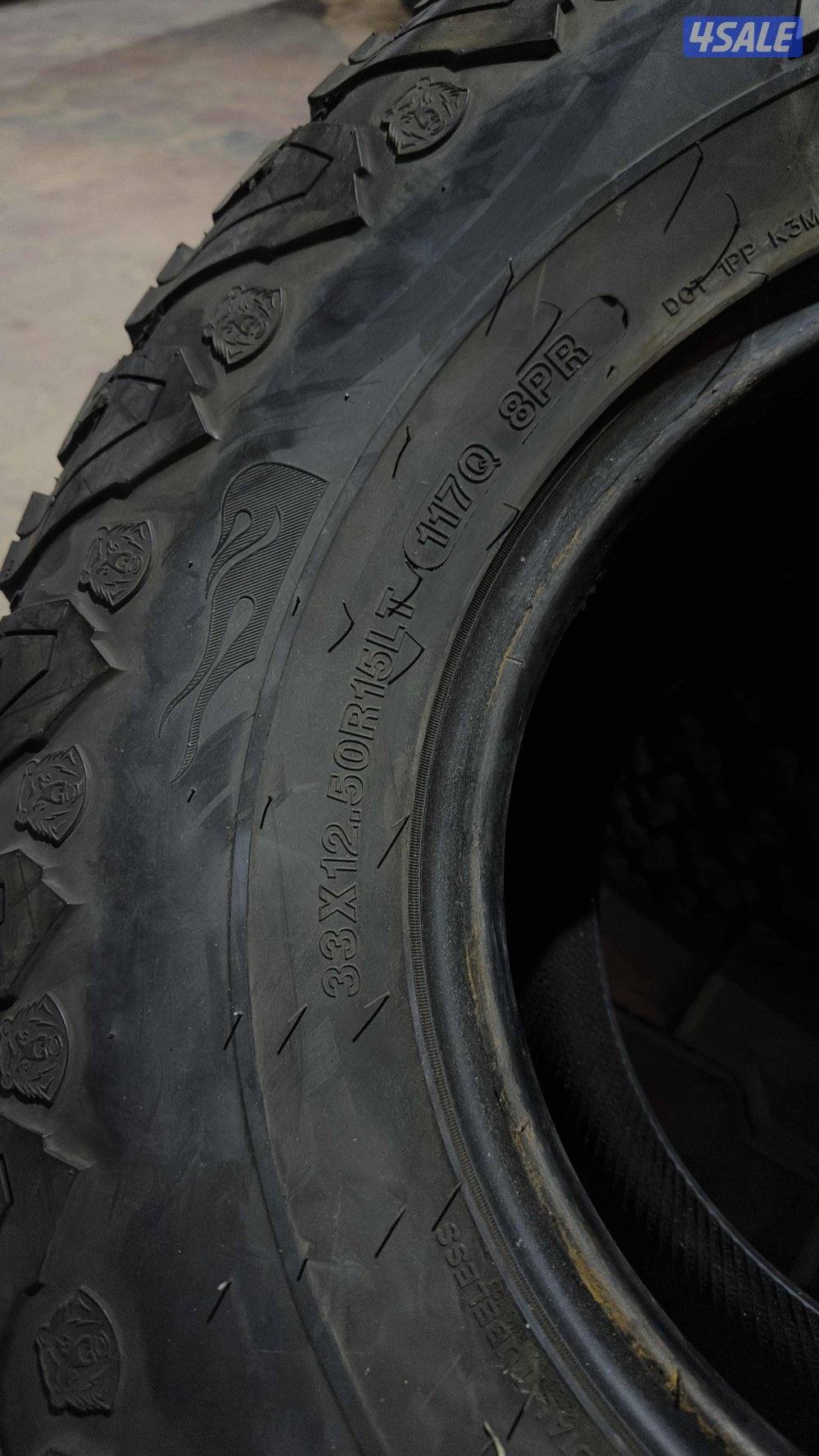 للبيع 4 تواير بلاك بير 33/12.5/رنق15 حجري مخزنه مكان ممتاز انظاف جداً2