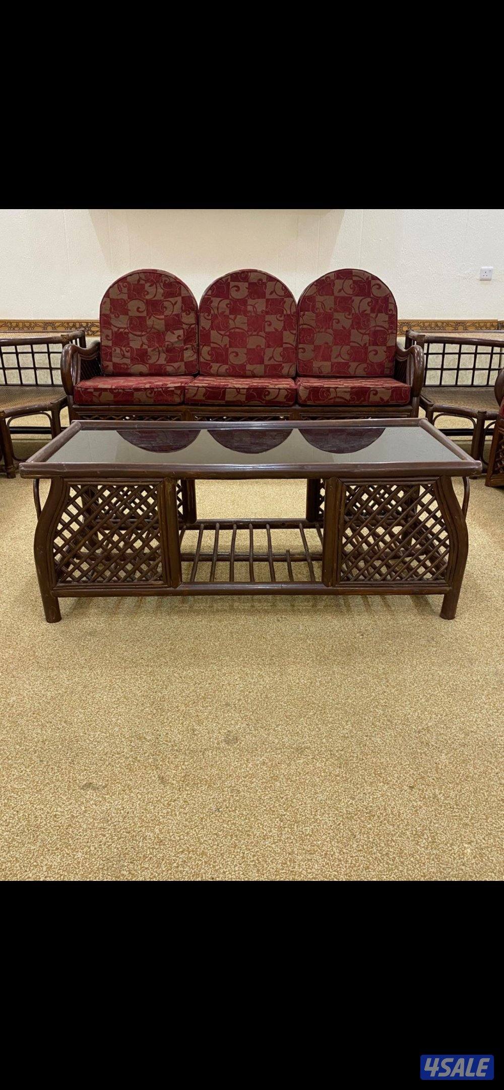 للبيع قعده خارجيه وداخليه خشب بامبو1