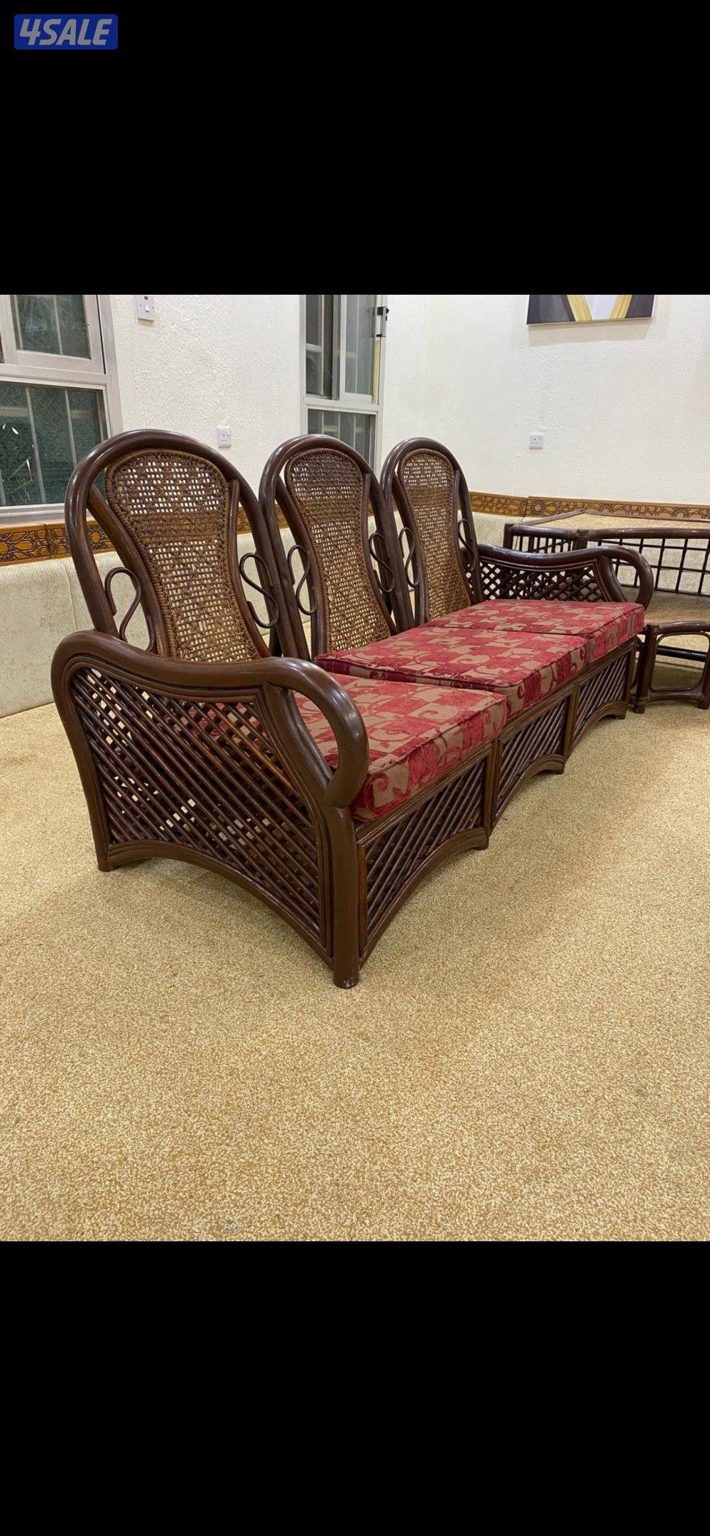 للبيع قعده خارجيه وداخليه خشب بامبو2