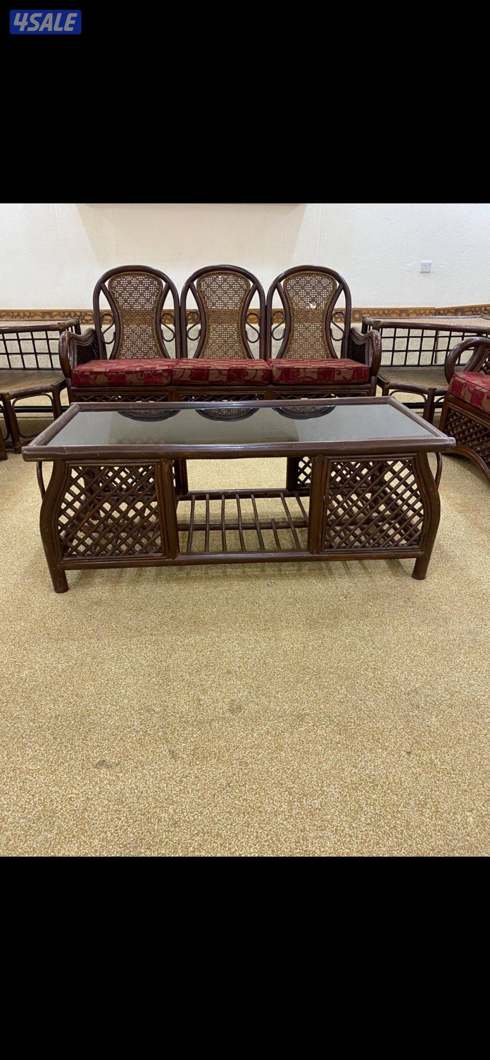 للبيع قعده خارجيه وداخليه خشب بامبو3