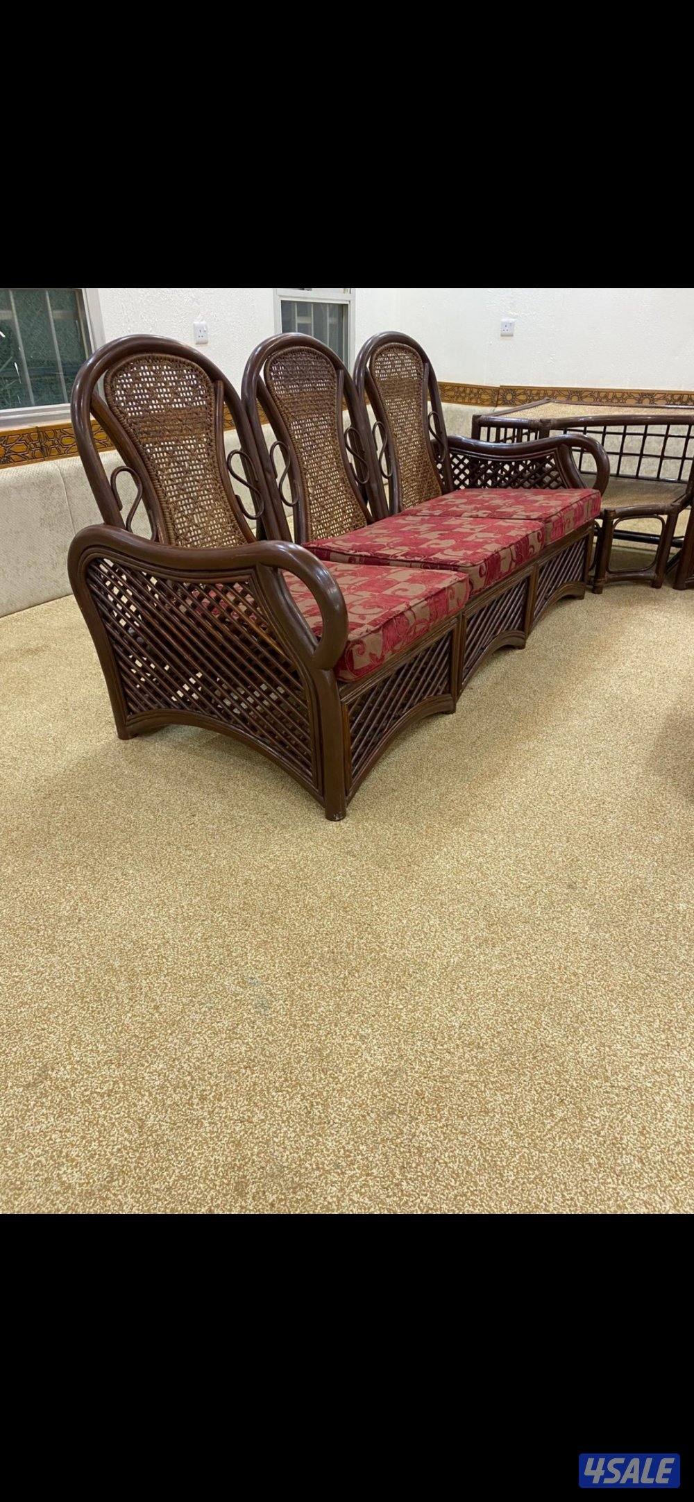 للبيع قعده خارجيه وداخليه خشب بامبو4