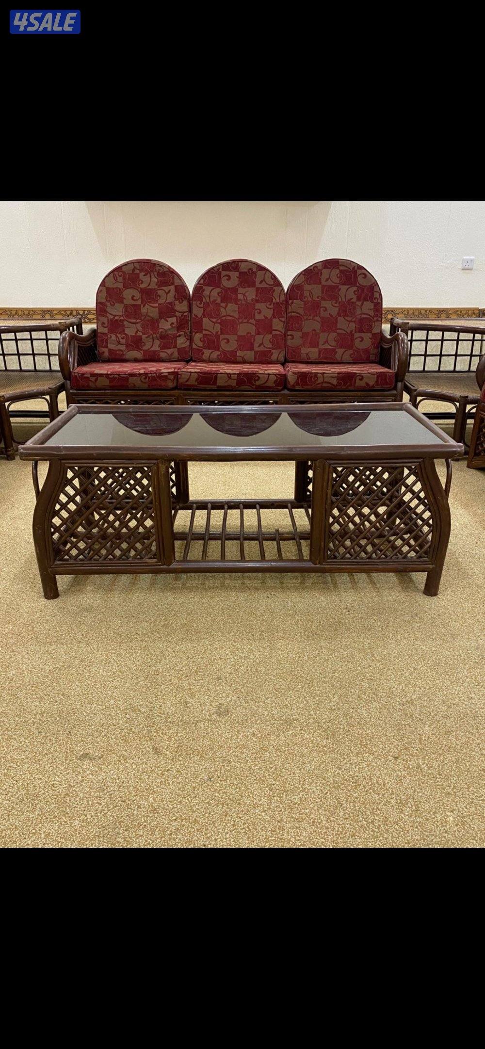 للبيع قعده خارجيه وداخليه خشب بامبو5