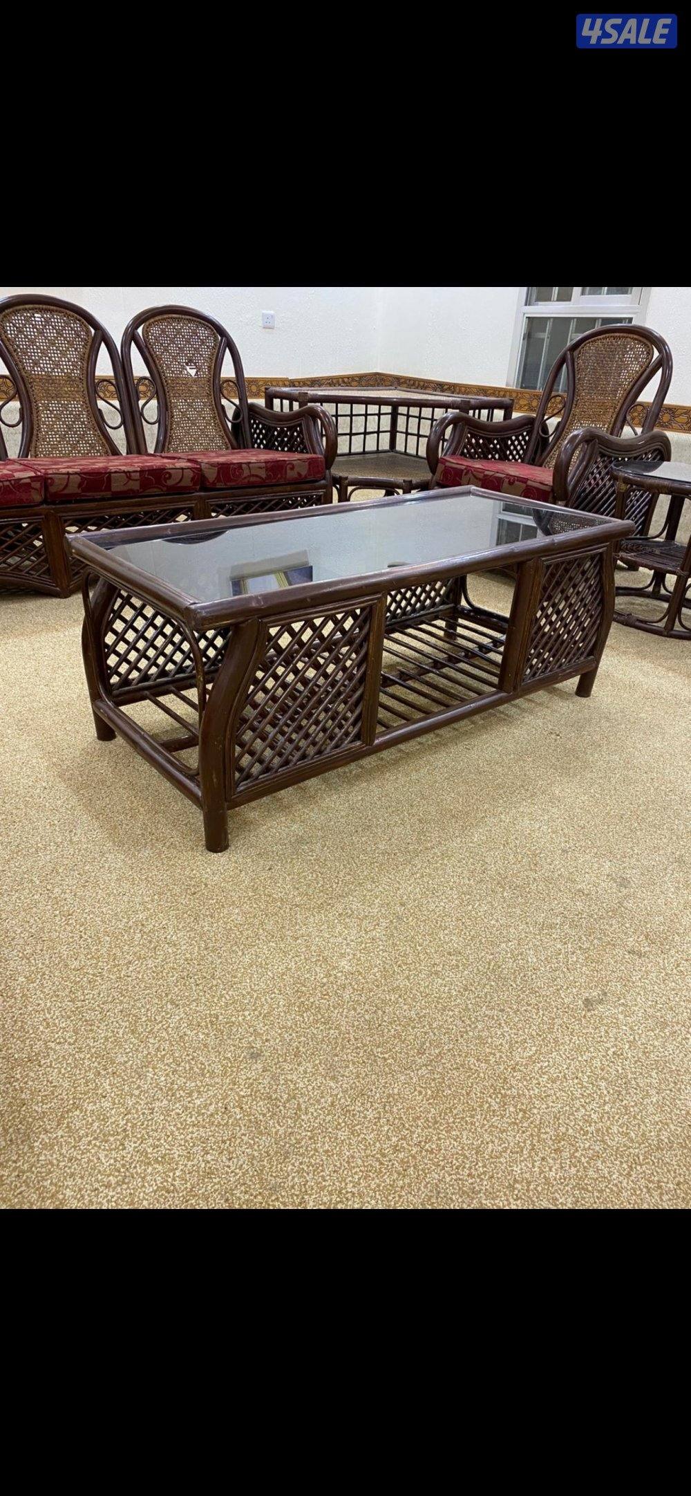 للبيع قعده خارجيه وداخليه خشب بامبو6