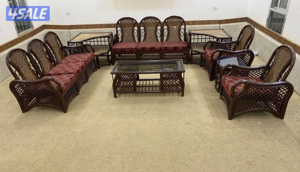 للبيع قعده خارجيه وداخليه خشب بامبو7