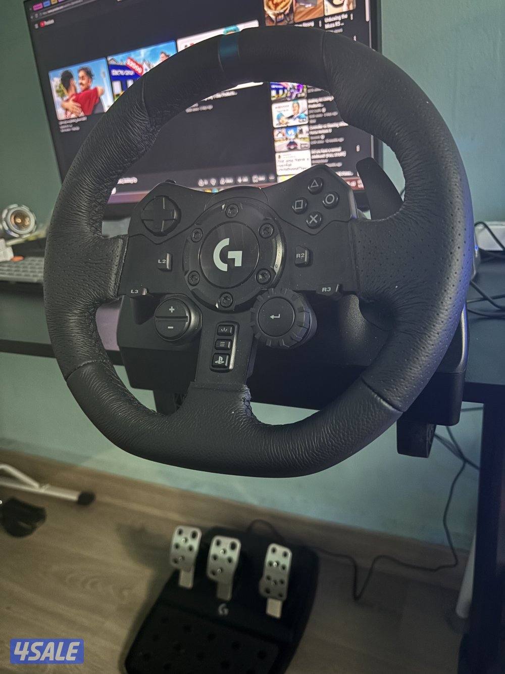 سكان مع دواسات من لوجيتك Logitech wheel g923 ps4/ps5/ps2