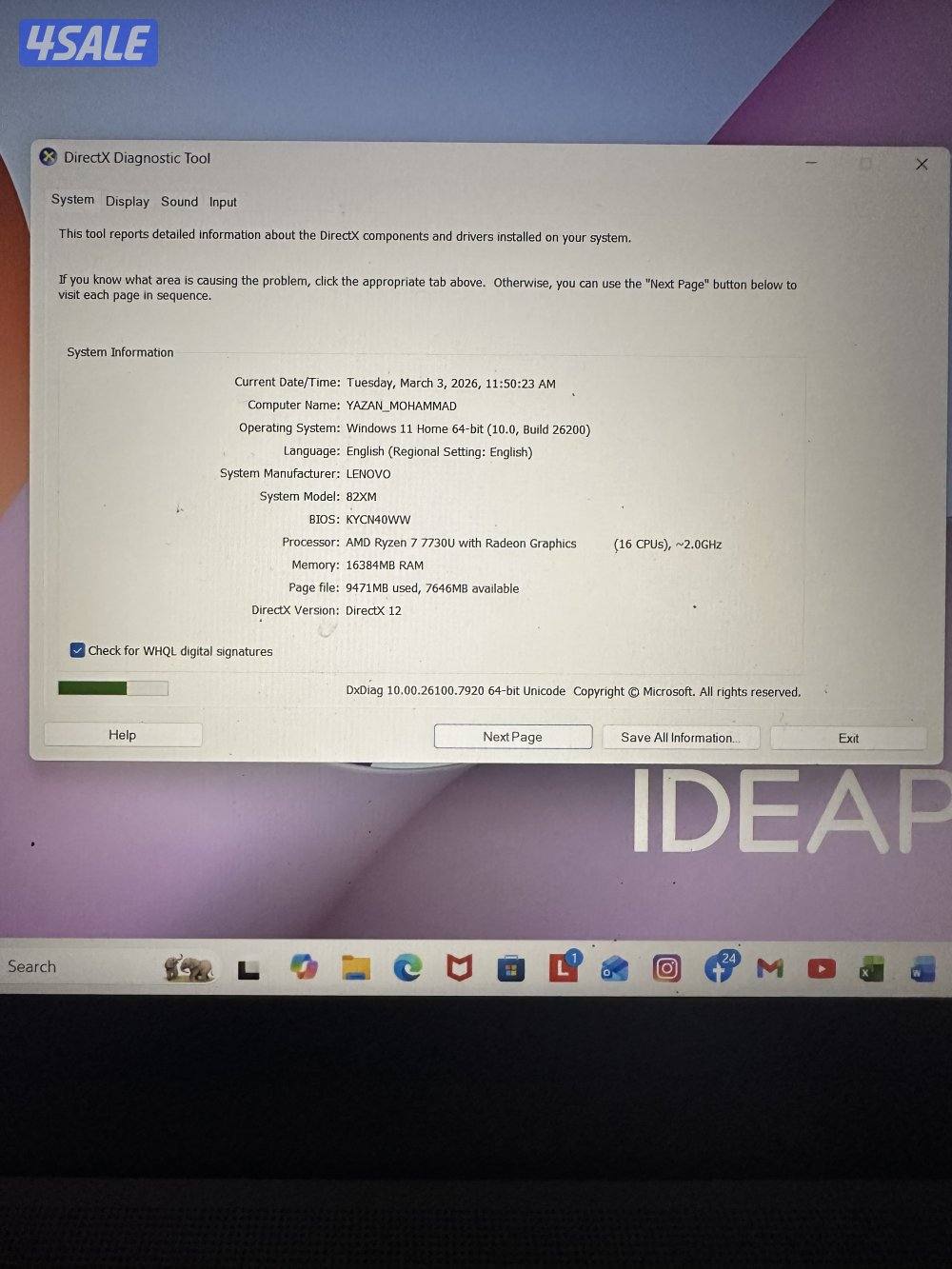 Lenovo new face id + rez7 windows 11 (neww) 20263