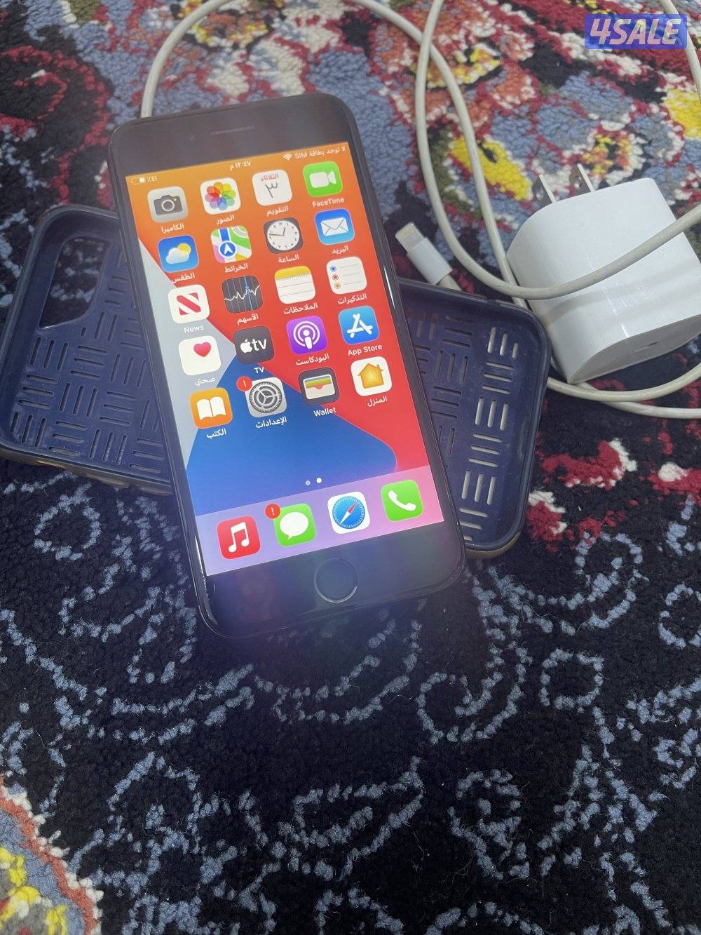 ايفون 7 السابع 128 قيقا بطارية 100 نظيف وشغال تمام مع الشحن3