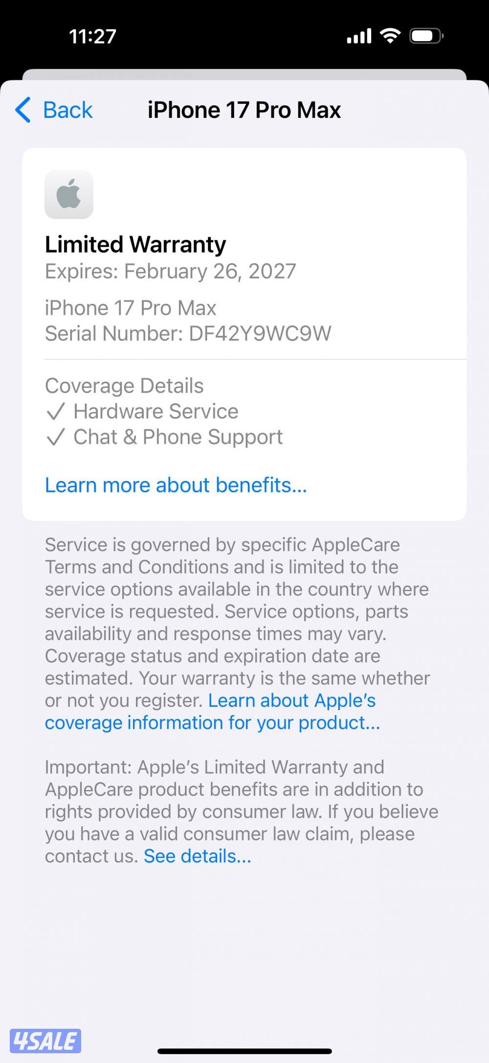 iPhone 17 Pro Max 2TB(Arabic Version) Orange 1 Day Used only.9