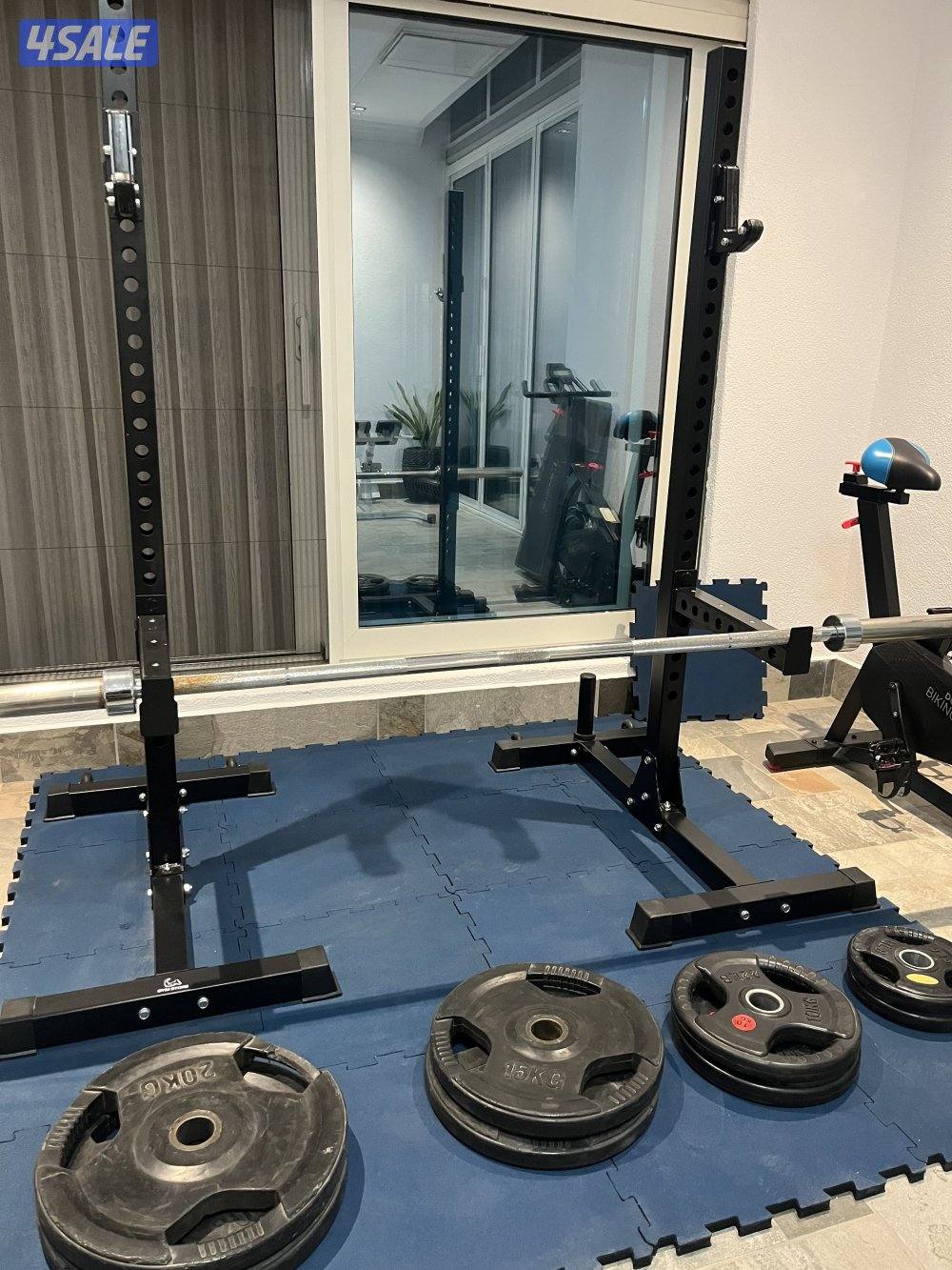 للبيع راك مع الأوزان والسايكل1