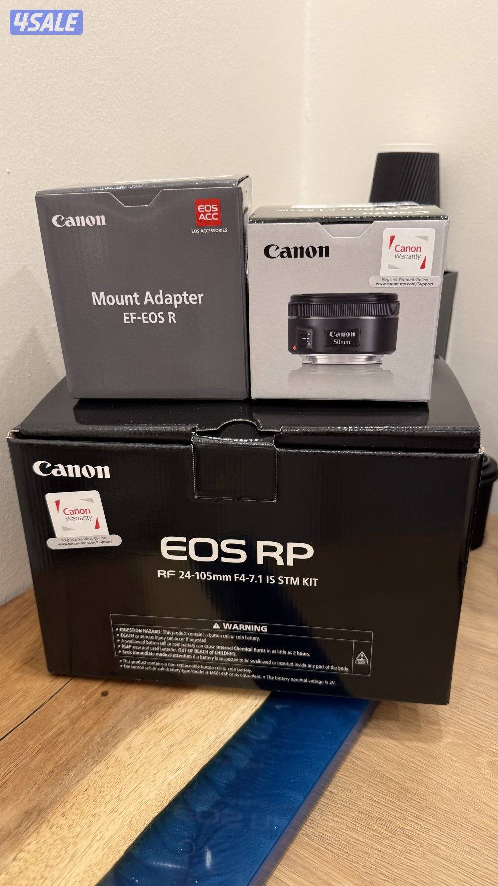 Canon RP + lens 24-105 + lens 50mm + adapter0