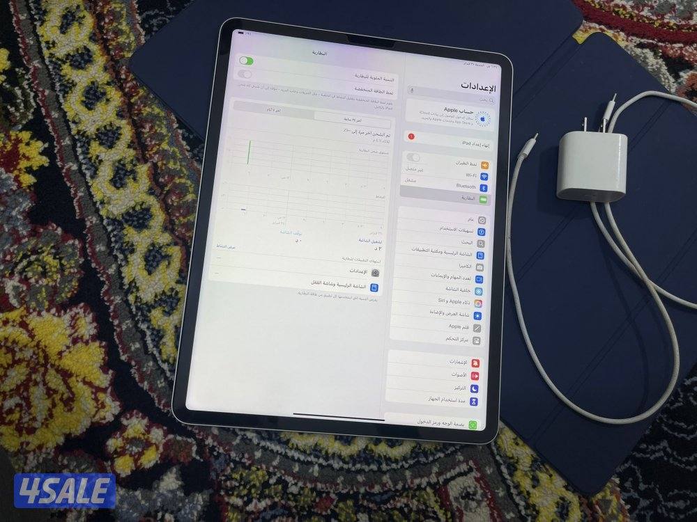 ايباد برو M2 الجيل السادس 12.9 انش 512 غيغا نظيف حيل مع الشاحن الاصلي4